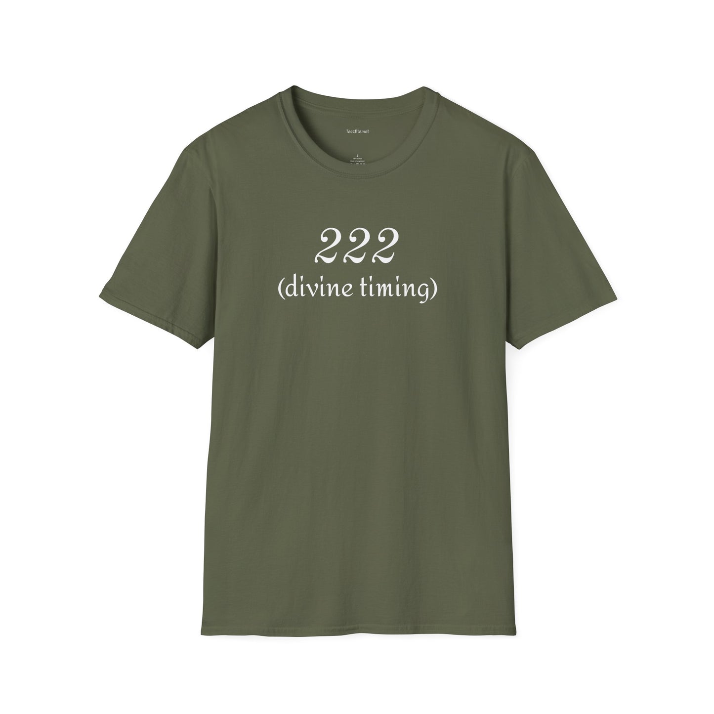 222 (divine timing) - Unisex Softstyle T-Shirt 100% Cotton Graphic #angel numbers