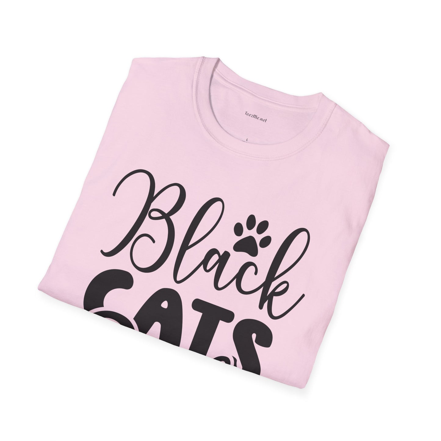 Black Cats Only - Unisex Softstyle T-Shirt 100% Cotton Graphic
