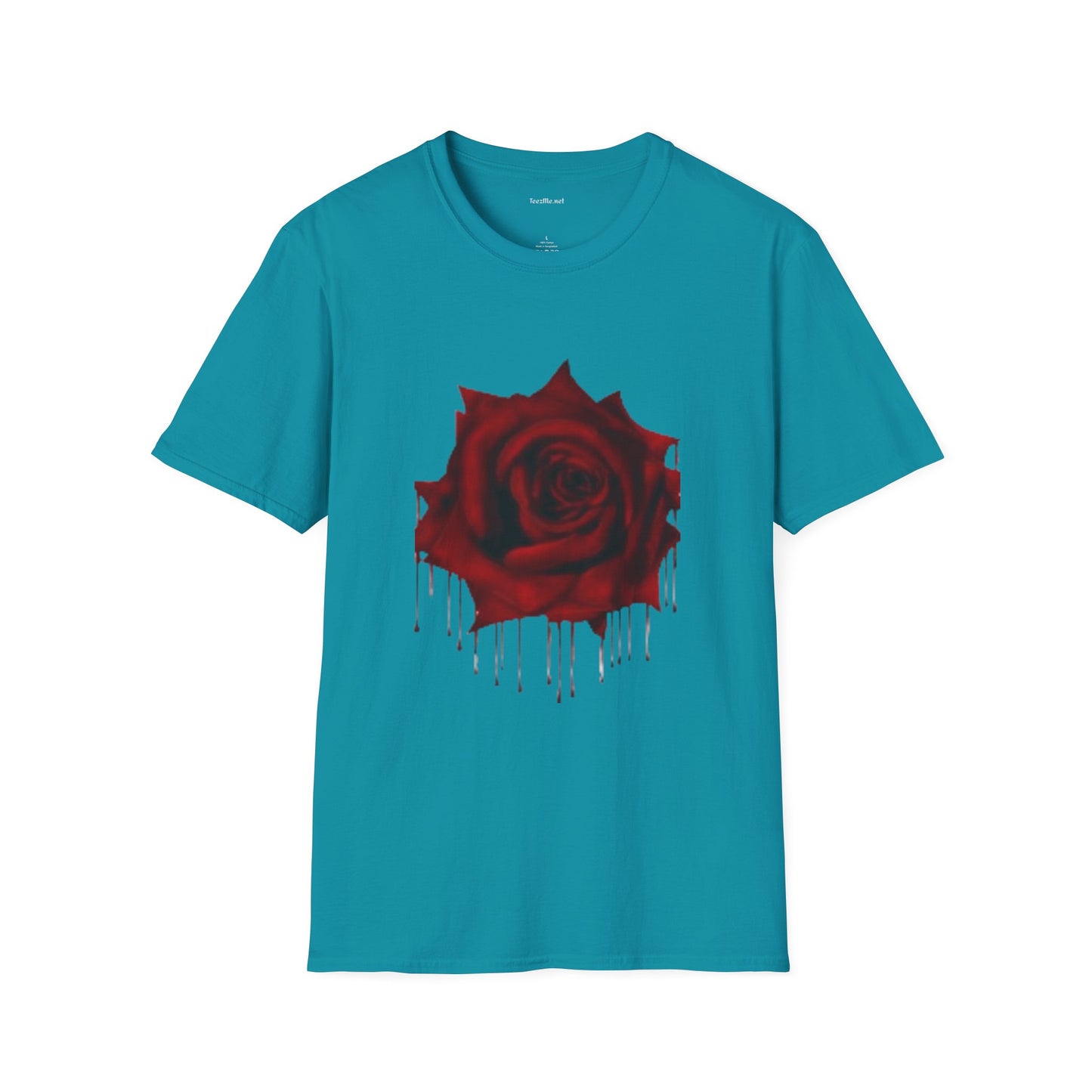 Bleeding Rose Illustration - Unisex Softstyle T-Shirt 100% Cotton Graphic
