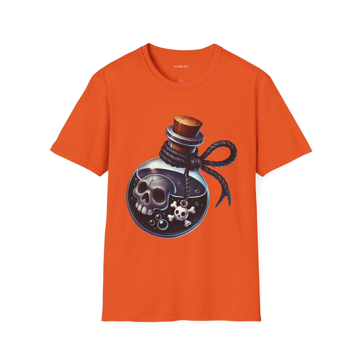 Potion with Skeleton Unisex Soft T-Shirt 100% Cotton Graphic
