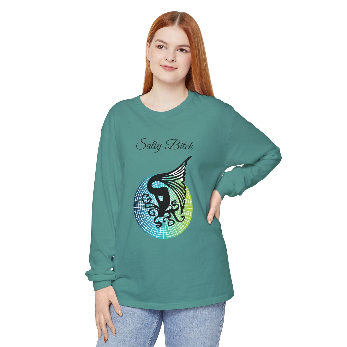 Salty Bitch - Unisex Garment-dyed Long Sleeve T-Shirt