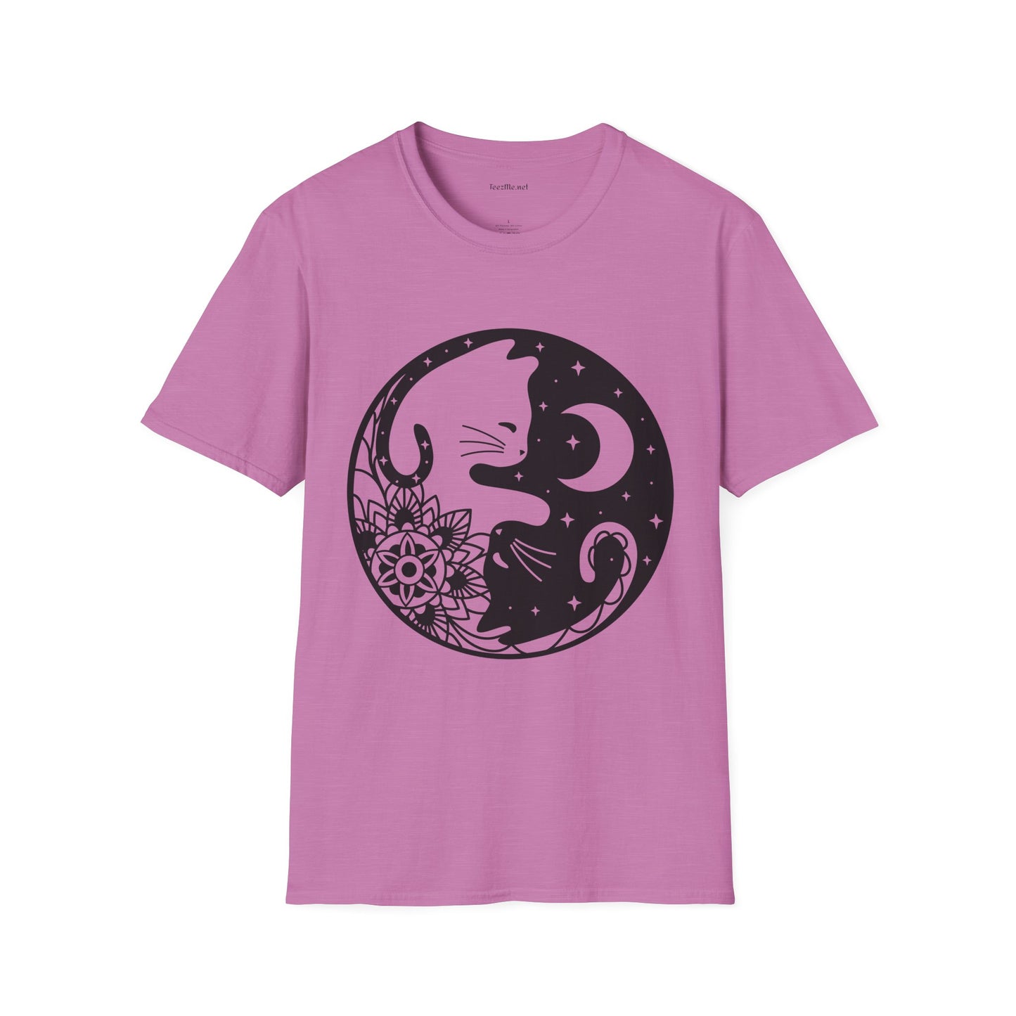 Yin Yang Cat1 Unisex Soft T-Shirt 100% Cotton Graphic