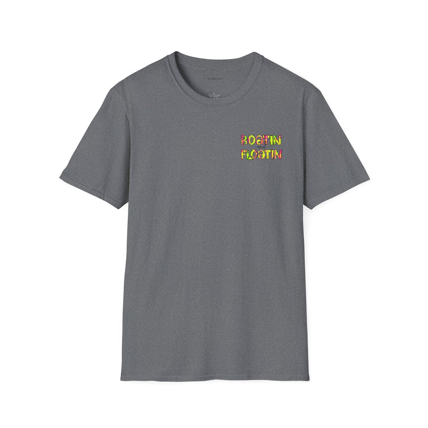Boatin and Floatin (pocket size) - Unisex Softstyle T-Shirt 100% Cotton Graphic