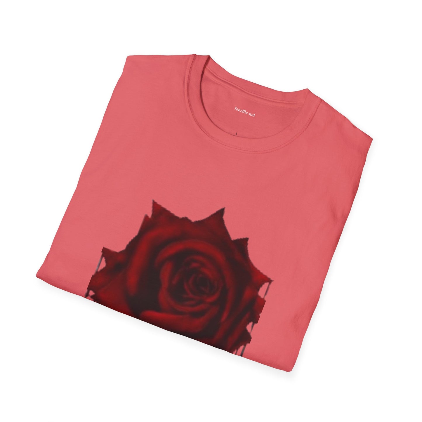 Bleeding Rose Illustration - Unisex Softstyle T-Shirt 100% Cotton Graphic