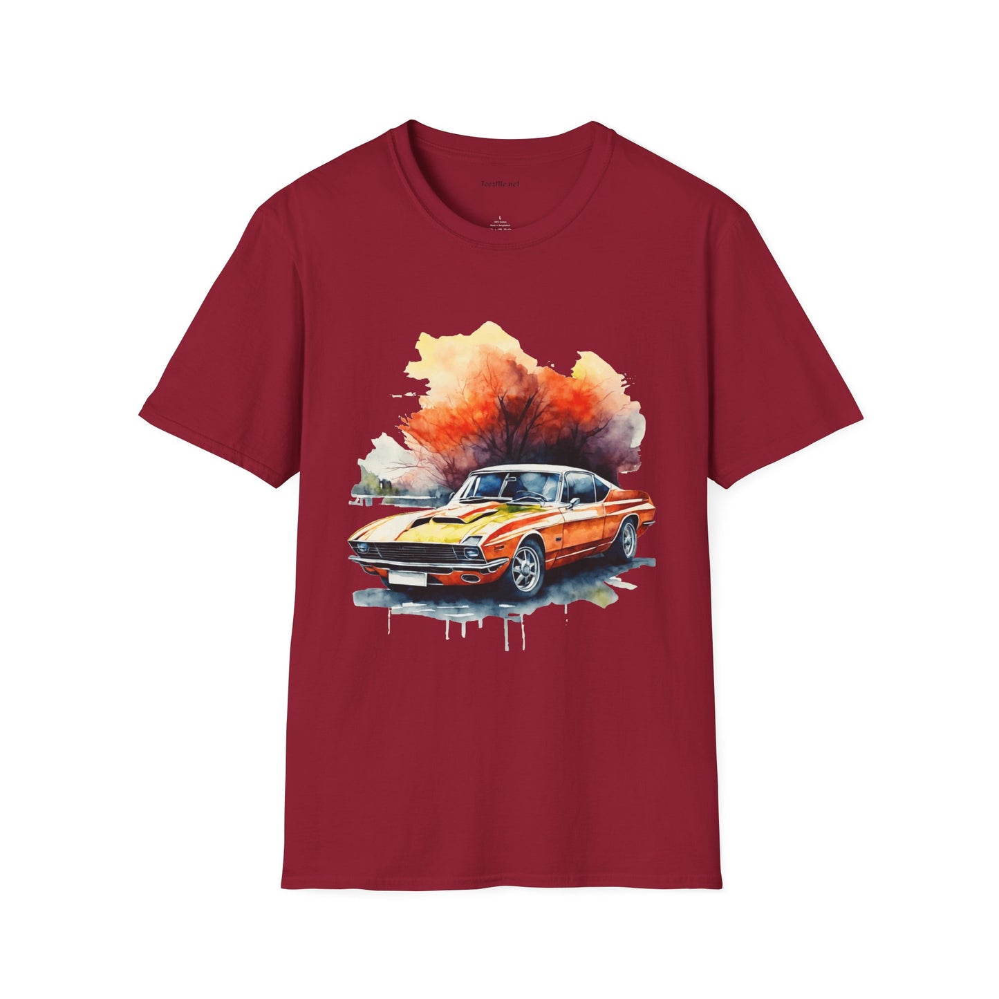 Mustang Car - Unisex Softstyle T-Shirt 100% Cotton Graphic