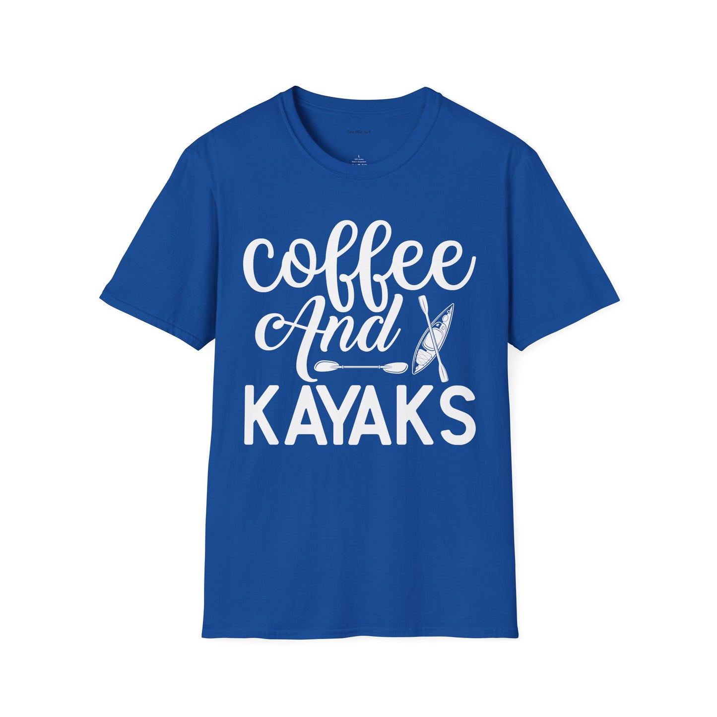 Coffee and Kayaks - Unisex Softstyle T-Shirt 100% Cotton Graphic