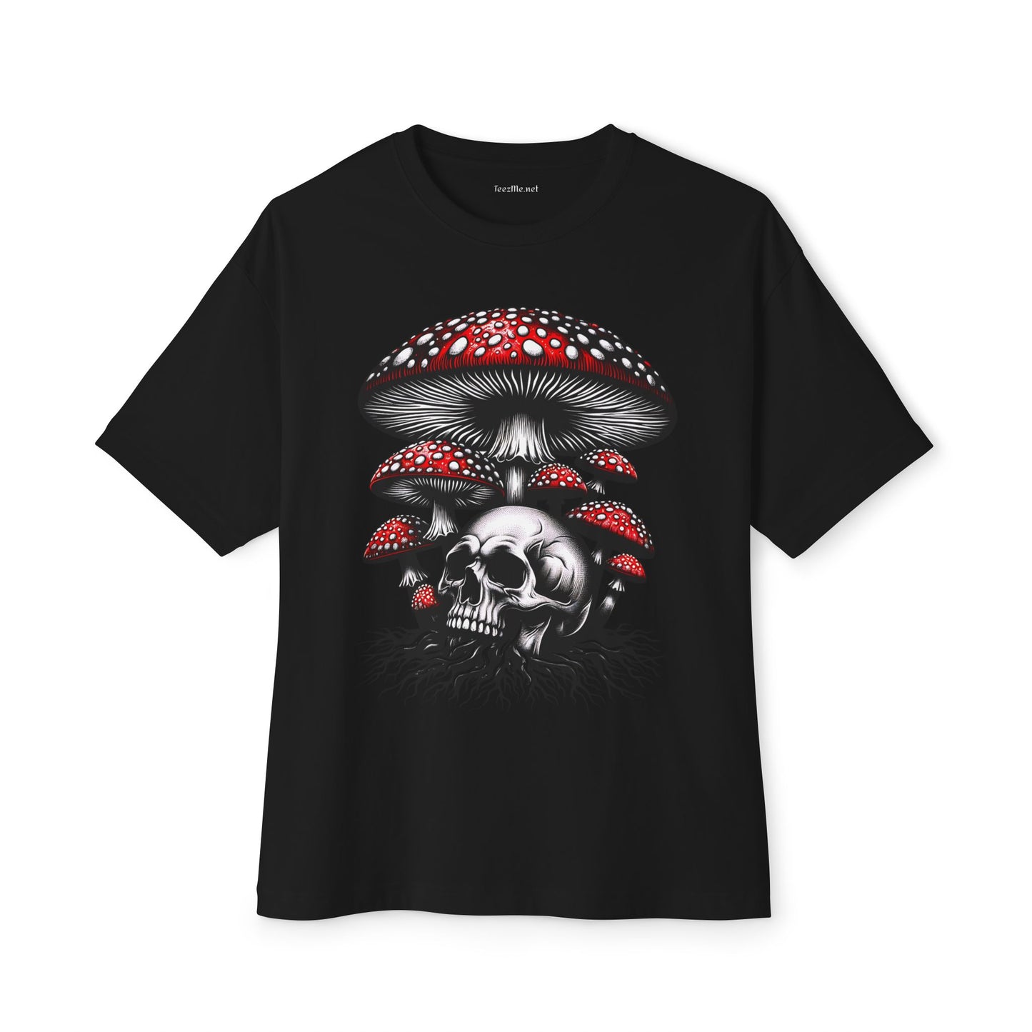 Skull with Mushrooms Unisex Oversized Boxy Tee