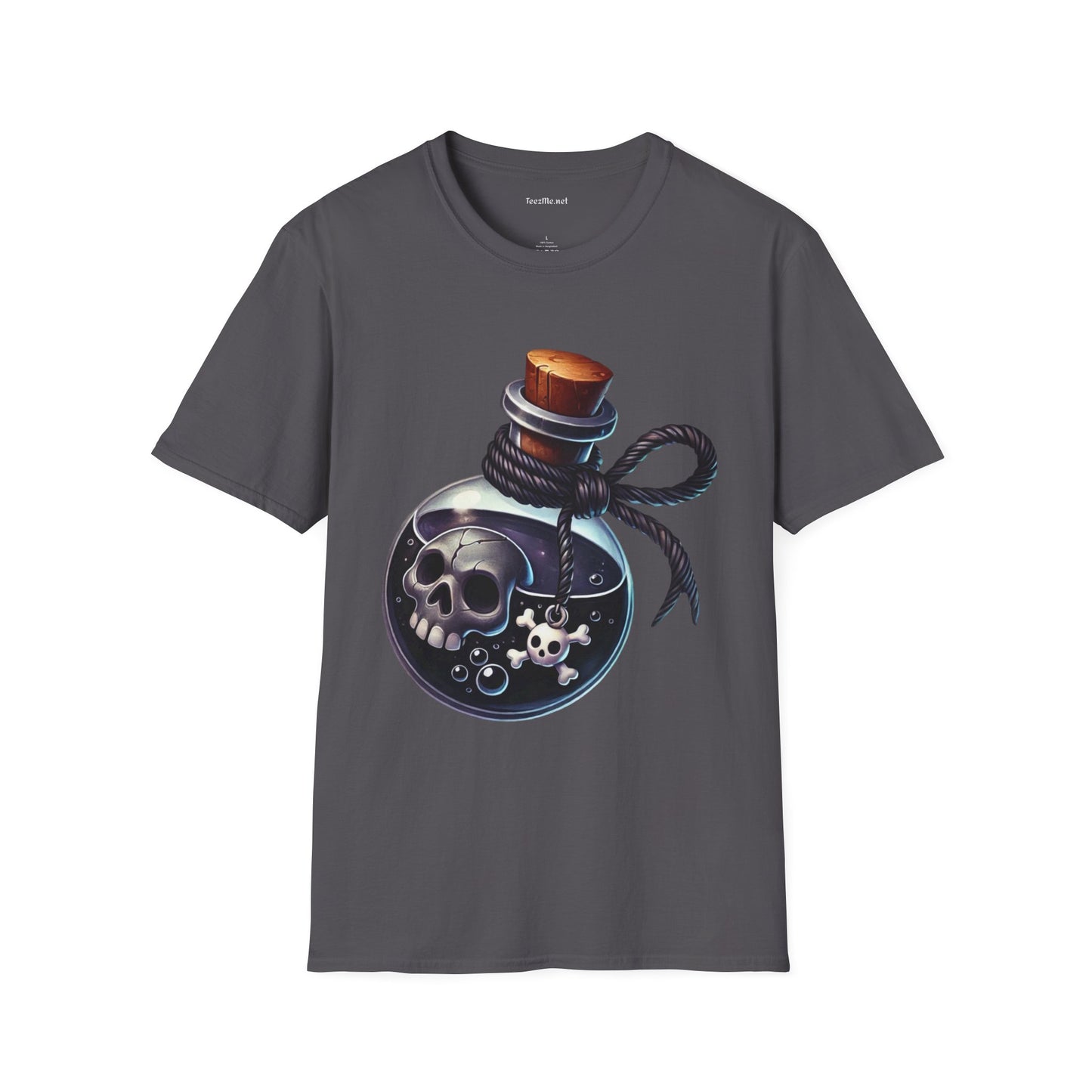 Potion with Skeleton Unisex Soft T-Shirt 100% Cotton Graphic