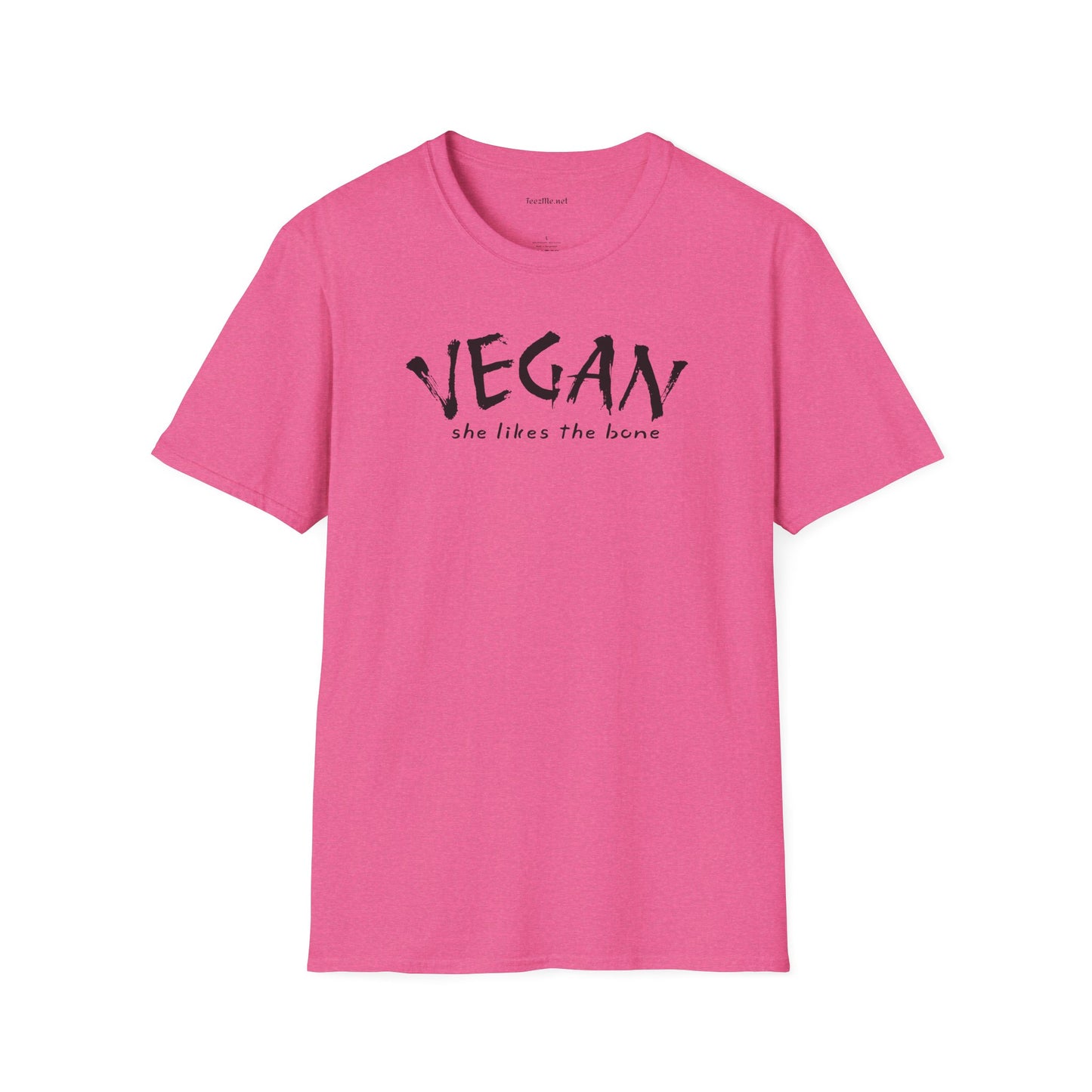 VEGAN she likes the bone Unisex Softstyle T-Shirt 100% Cotton Graphic