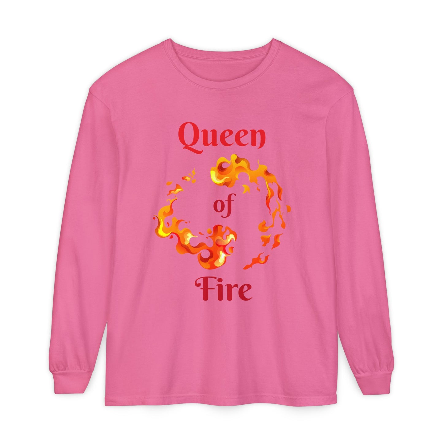 Queen of Fire - Unisex Garment-dyed Long Sleeve T-Shirt