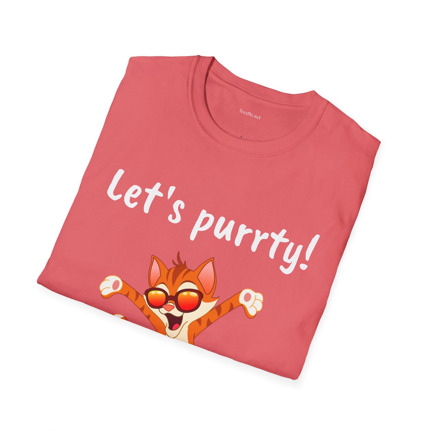 Let's purrty! - Unisex Softstyle T-Shirt 100% Cotton Graphic