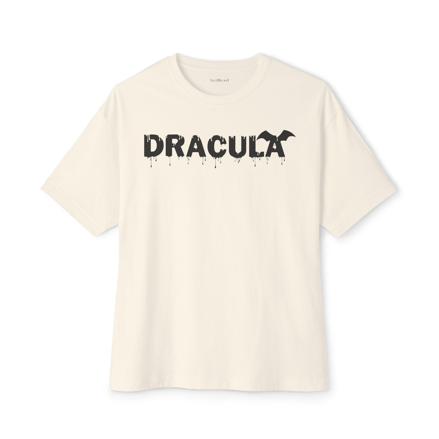 DRACULA with bats on back Unisex Oversized Boxy Tee