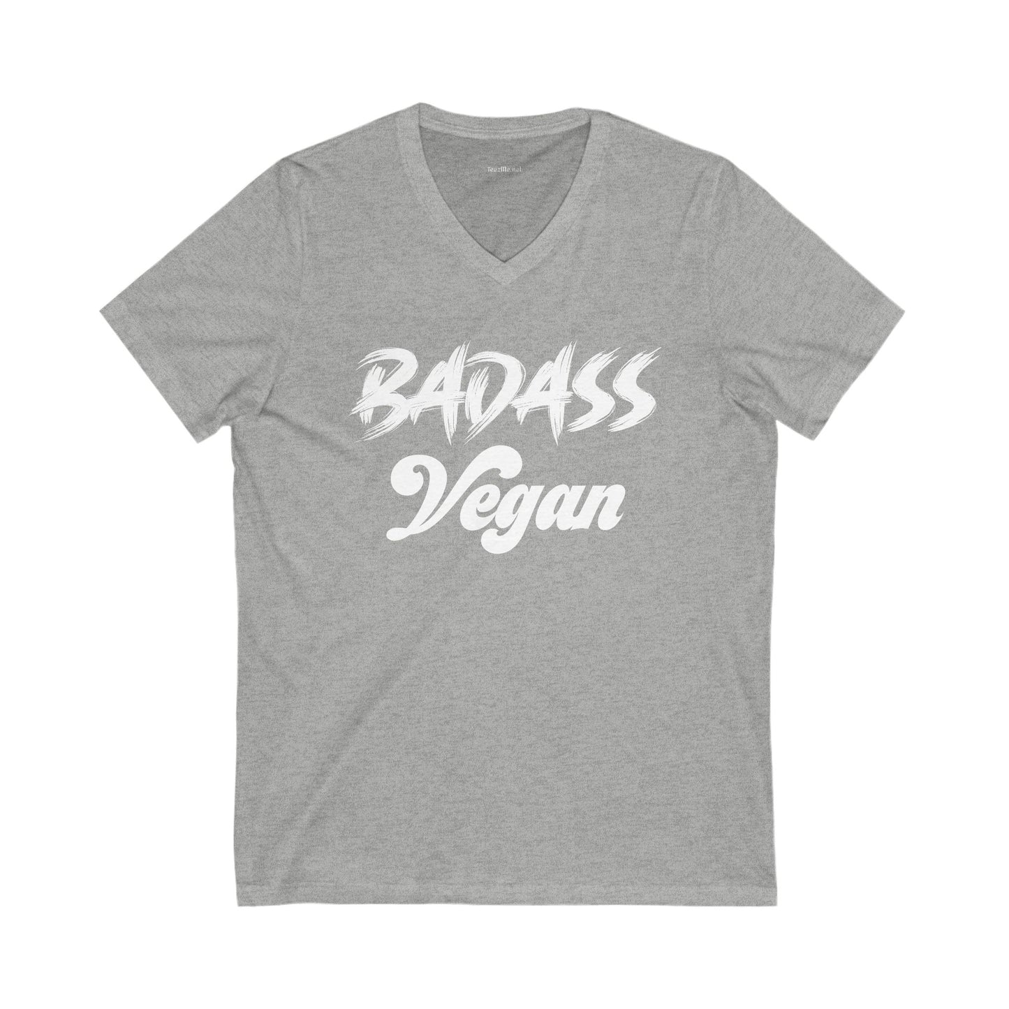 BADASS Vegan Unisex Jersey Short Sleeve V-Neck Tee