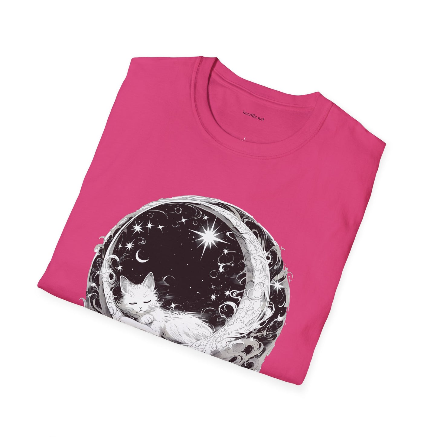 Moon Cat - Unisex Softstyle T-Shirt 100% Cotton Graphic