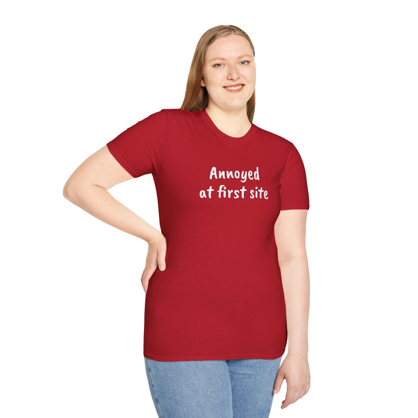 Annoyed at first site - Unisex Softstyle T-Shirt 100% Cotton Graphic