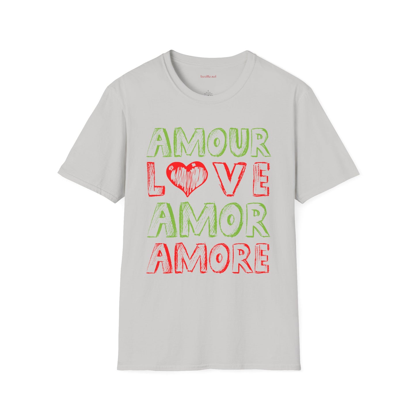 Amour Love Amor Amore Unisex Softstyle T-Shirt 100% Cotton Graphic