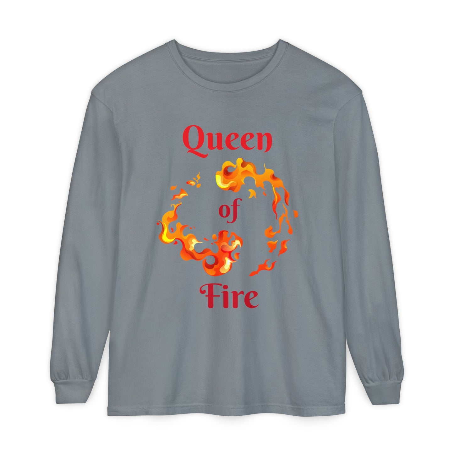 Queen of Fire - Unisex Garment-dyed Long Sleeve T-Shirt