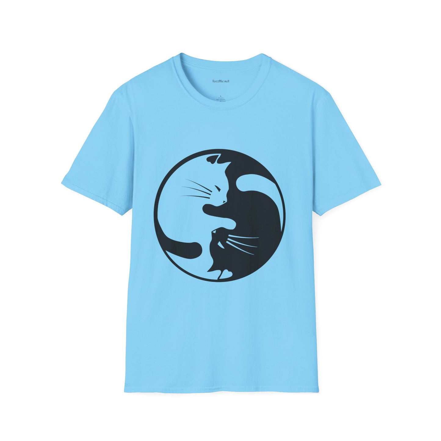 Yin Yang Cat3 Unisex Soft T-Shirt 100% Cotton Graphic