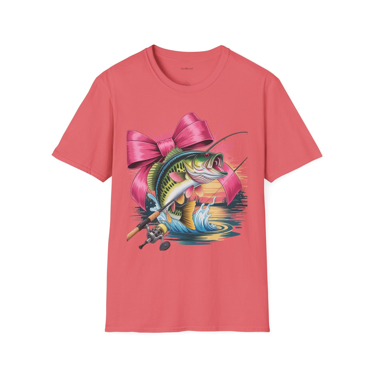 Fishing Girl - Unisex Softstyle T-Shirt 100% Cotton Graphic