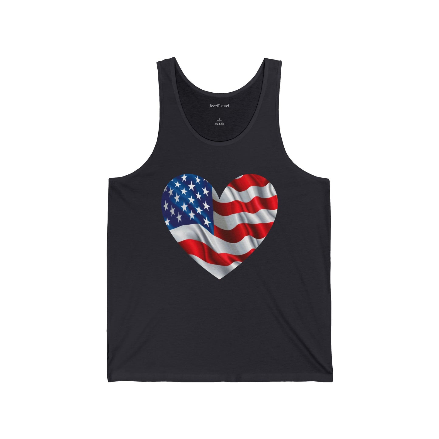 US Flag Heart - Unisex Jersey Tank