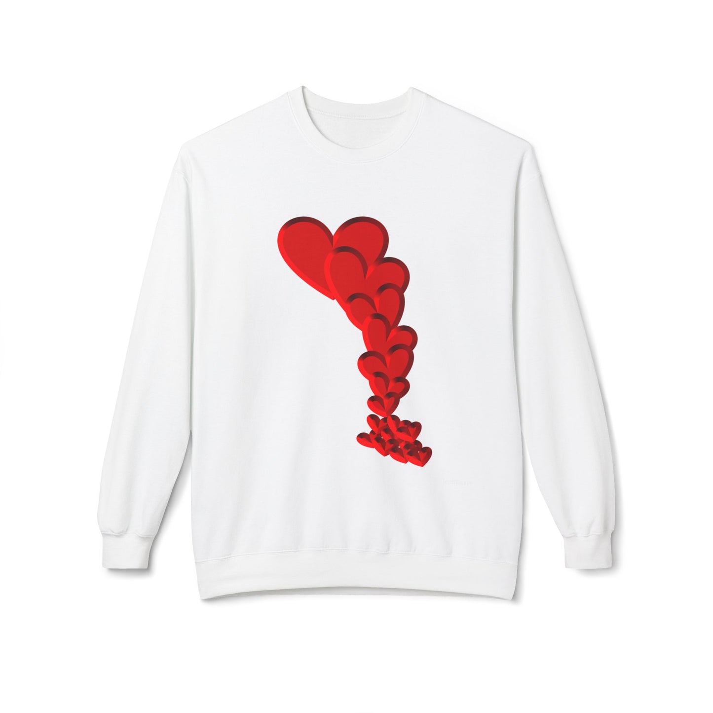 Falling Hearts - Unisex Midweight Softstyle Fleece Crewneck Sweatshirt