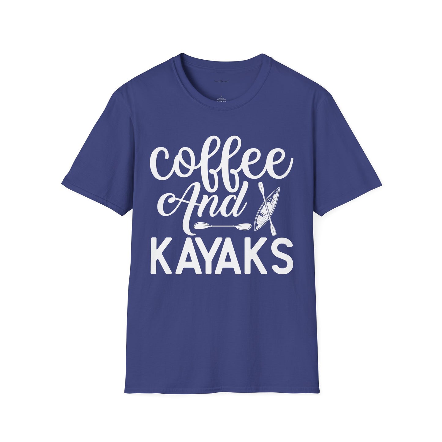 Coffee and Kayaks - Unisex Softstyle T-Shirt 100% Cotton Graphic