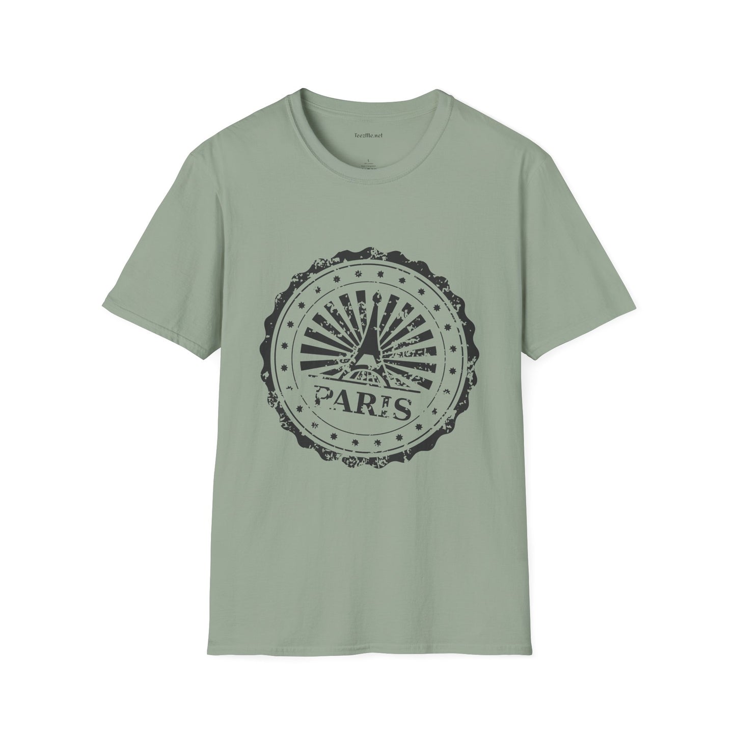 Paris Stamp Unisex Softstyle T-Shirt 100% Cotton