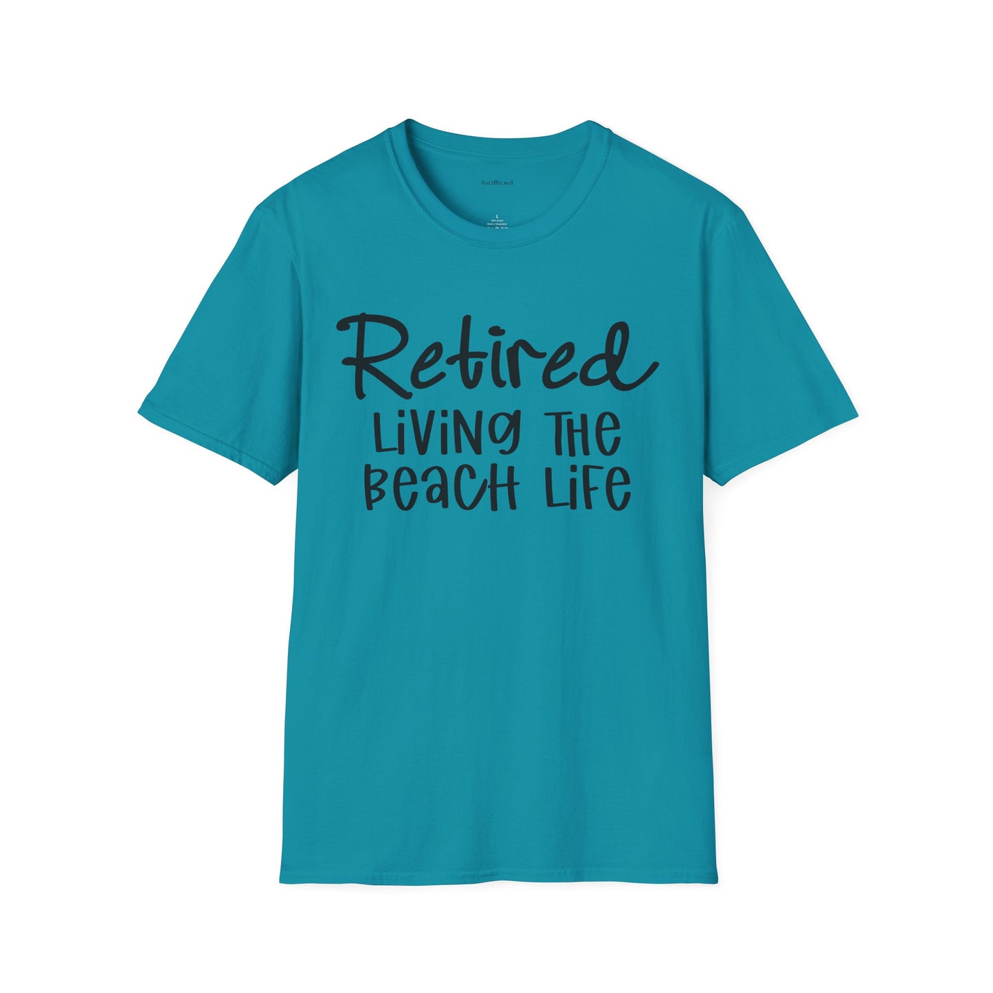 Retired Living the Beach Life - Unisex Softstyle T-Shirt 100% Cotton Graphic