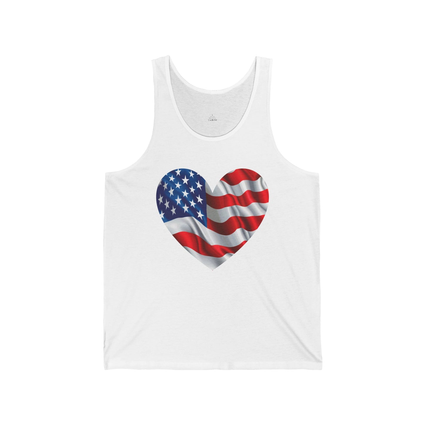 US Flag Heart - Unisex Jersey Tank