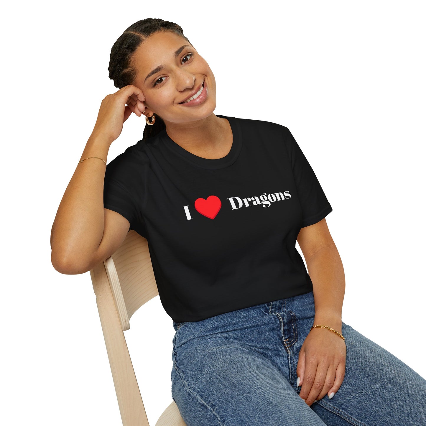 I love Dragons - Unisex Softstyle T-Shirt 100% Cotton Graphic