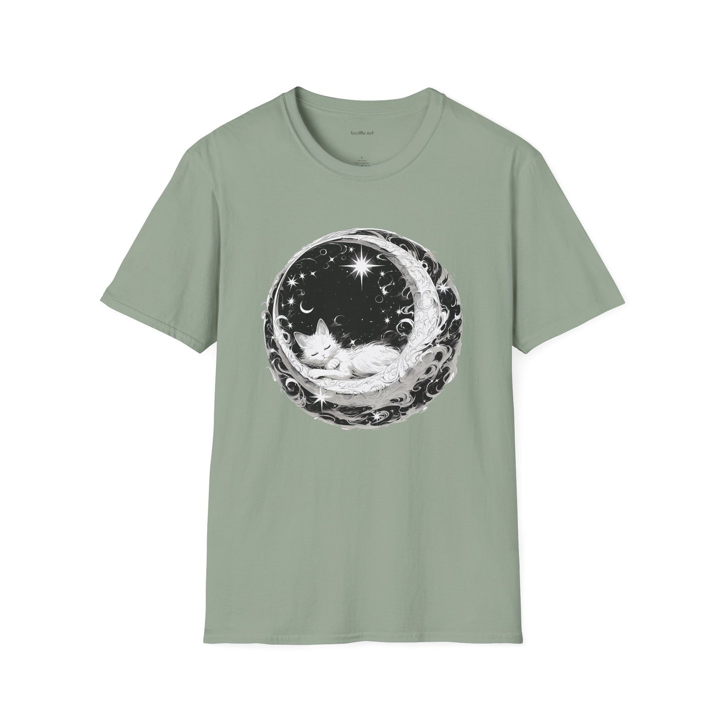 Moon Cat - Unisex Softstyle T-Shirt 100% Cotton Graphic