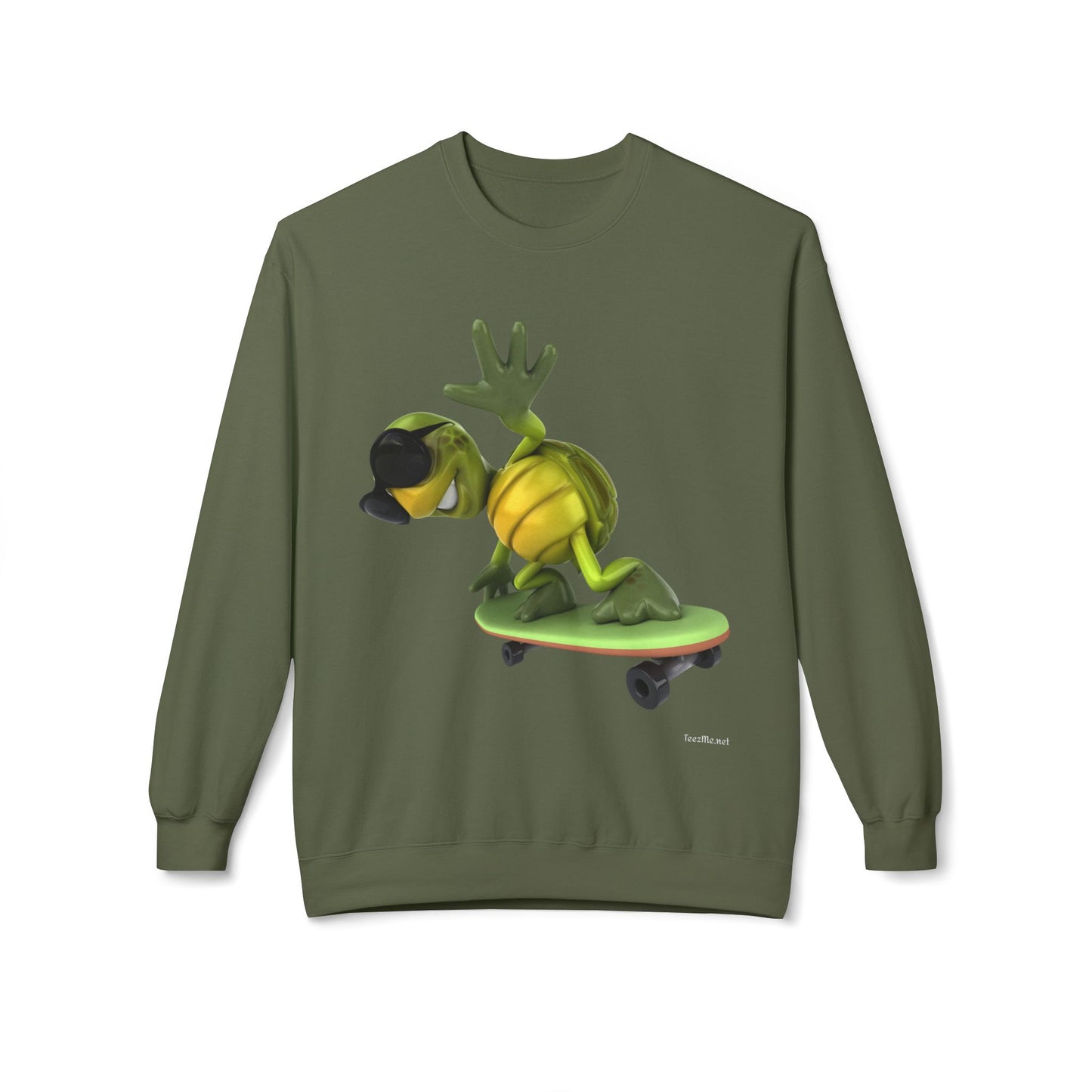 Turtle Skate - Unisex Midweight Softstyle Fleece Crewneck Sweatshirt