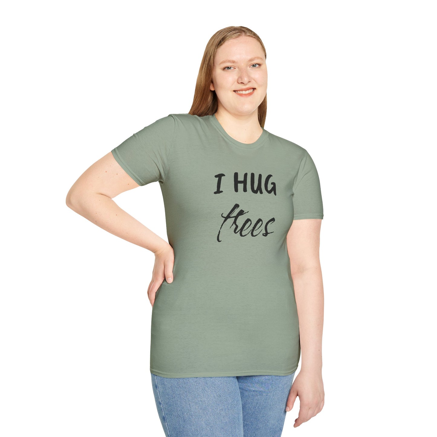 I Hug Trees Unisex Softstyle T-Shirt 100% Cotton Graphic
