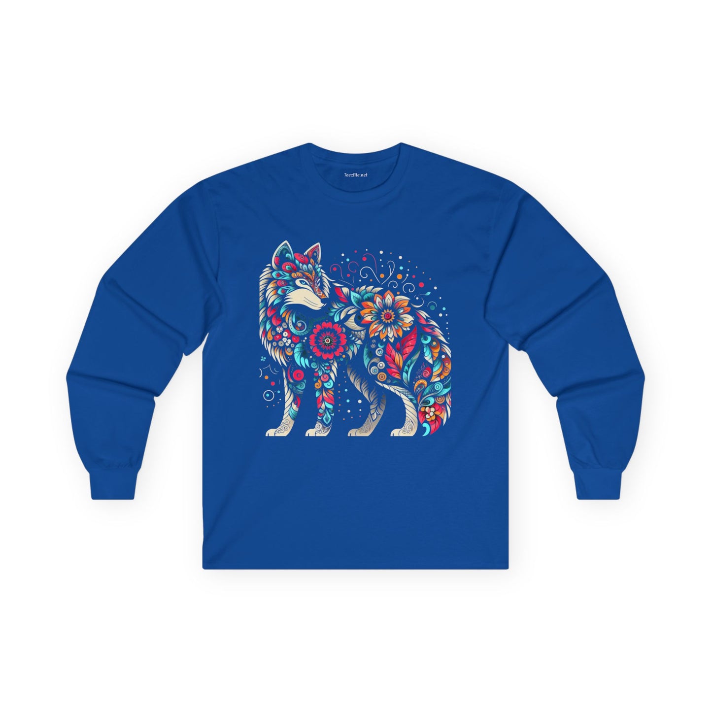 Wolf Floral1 Unisex Ultra Cotton Long Sleeve Tee