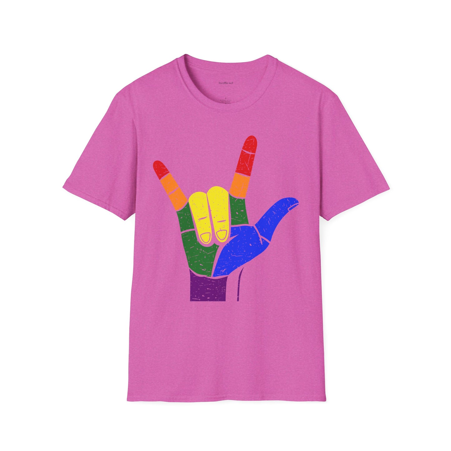 ASL Love LGBT  - Unisex Softstyle T-Shirt 100% Cotton Graphic