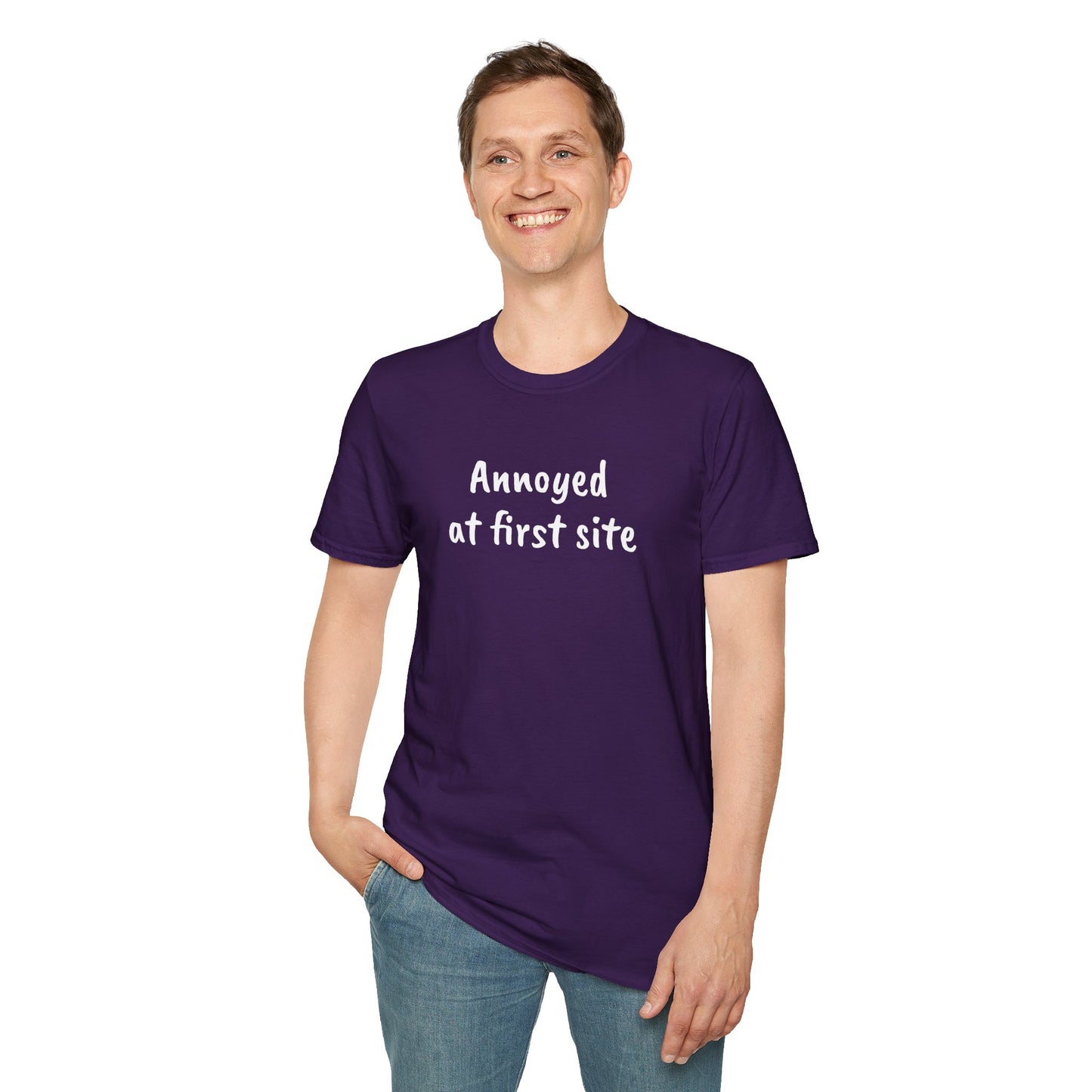 Annoyed at first site - Unisex Softstyle T-Shirt 100% Cotton Graphic