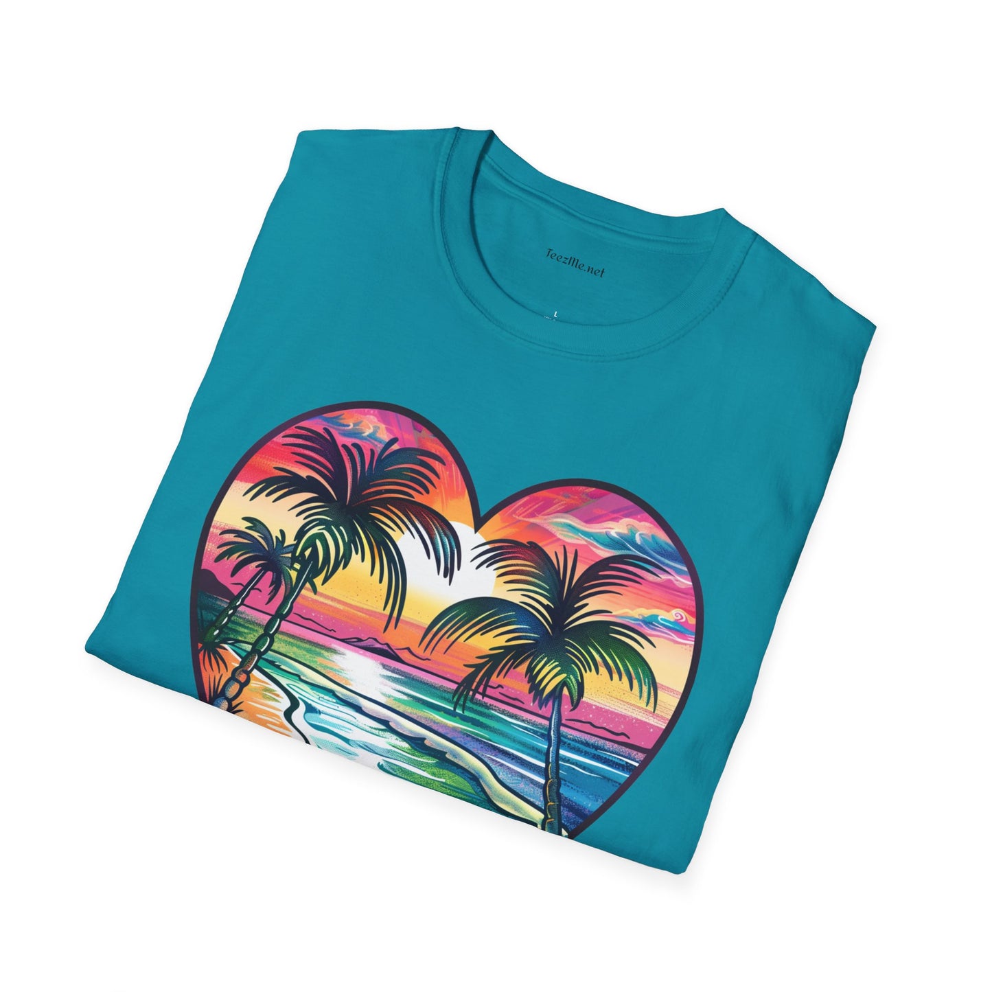 Beach Watercolor2 Unisex Soft T-Shirt 100% Cotton Graphic
