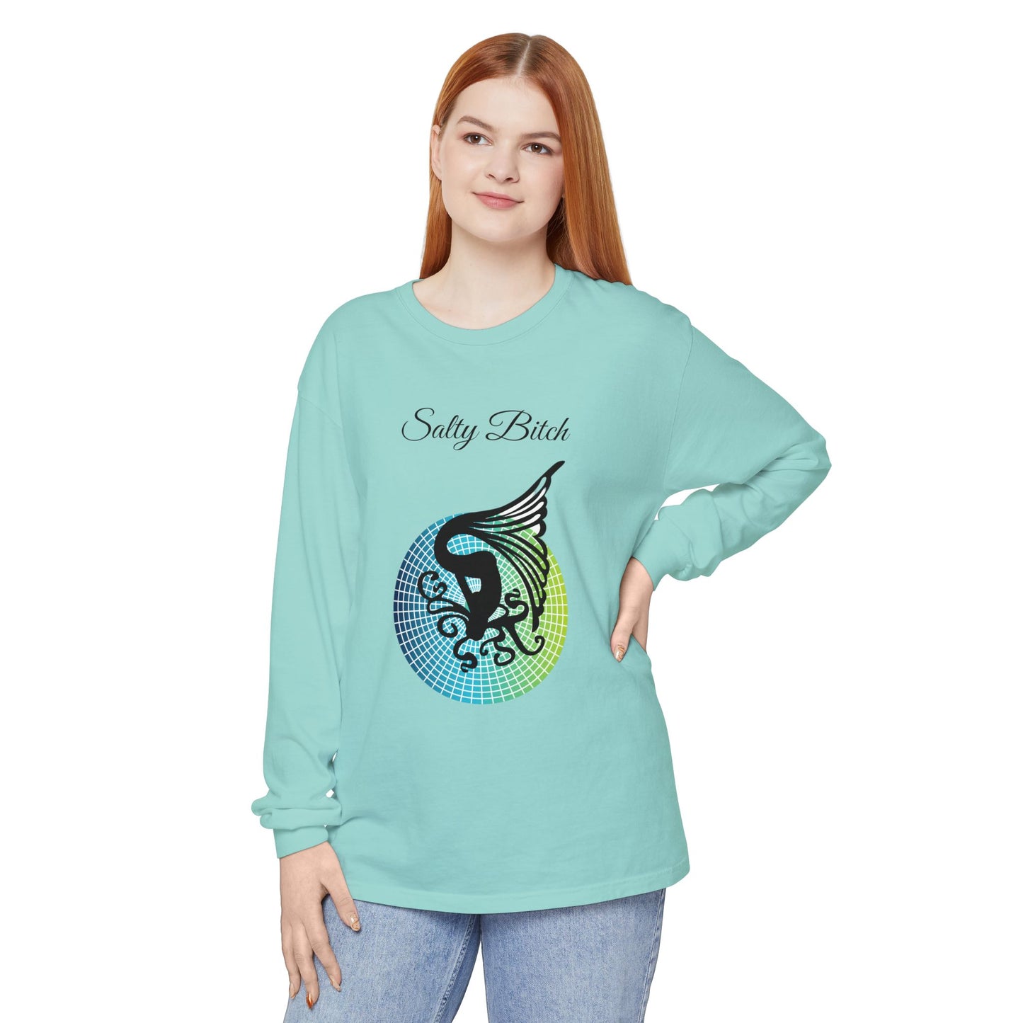 Salty Bitch - Unisex Garment-dyed Long Sleeve T-Shirt