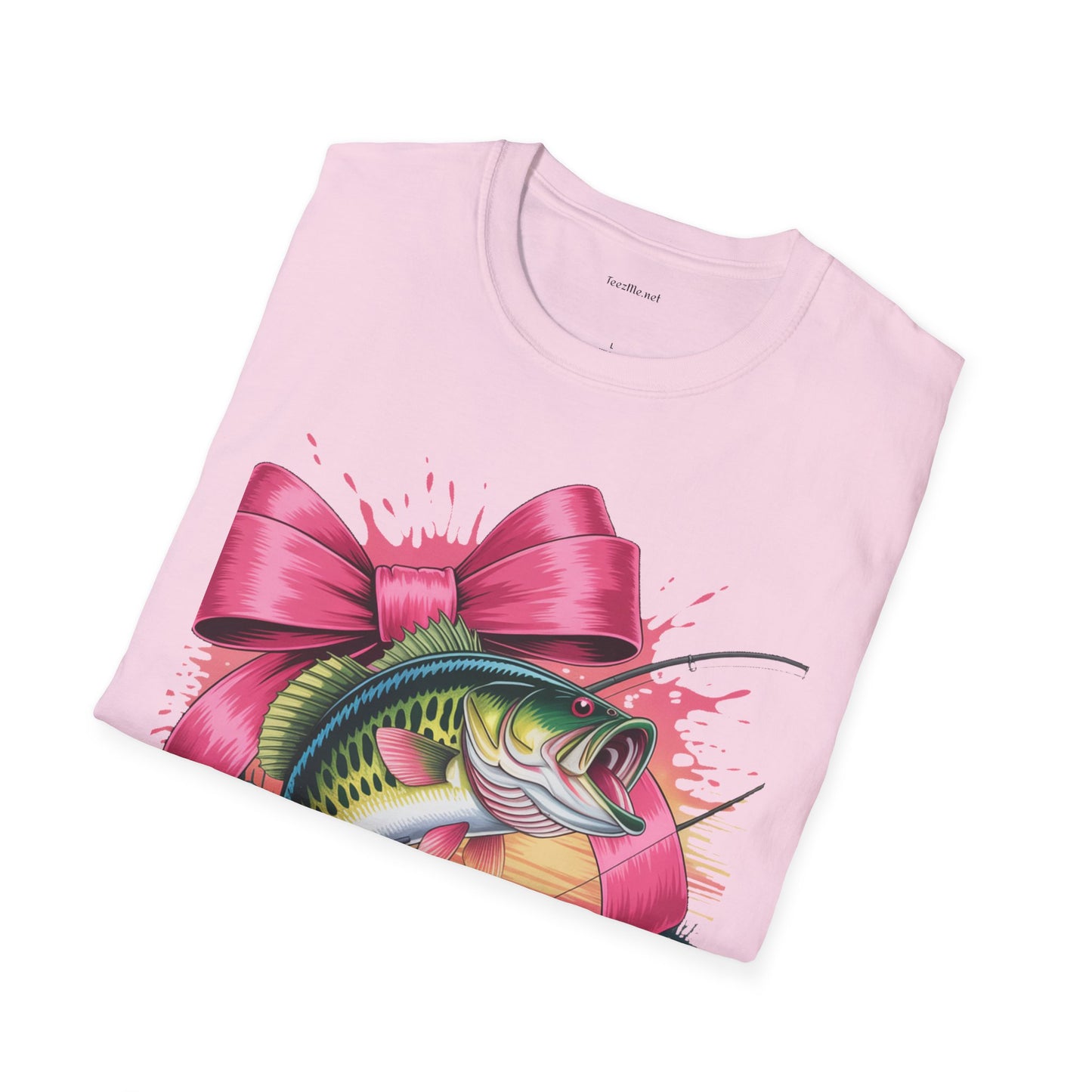 Fishing Girl - Unisex Softstyle T-Shirt 100% Cotton Graphic