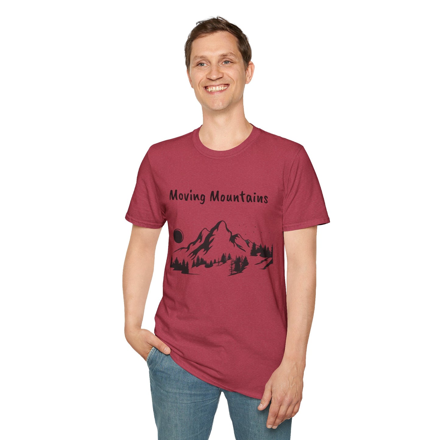 Moving Mountains - Unisex Softstyle T-Shirt 100% Cotton Graphic