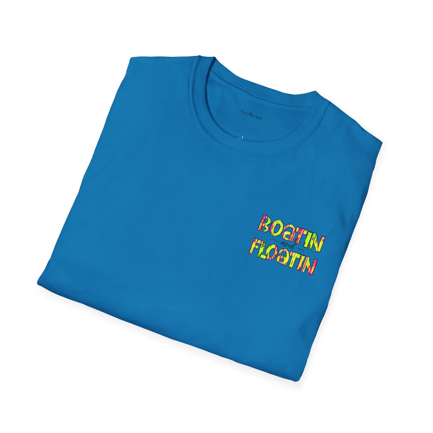 Boatin and Floatin (pocket size) - Unisex Softstyle T-Shirt 100% Cotton Graphic