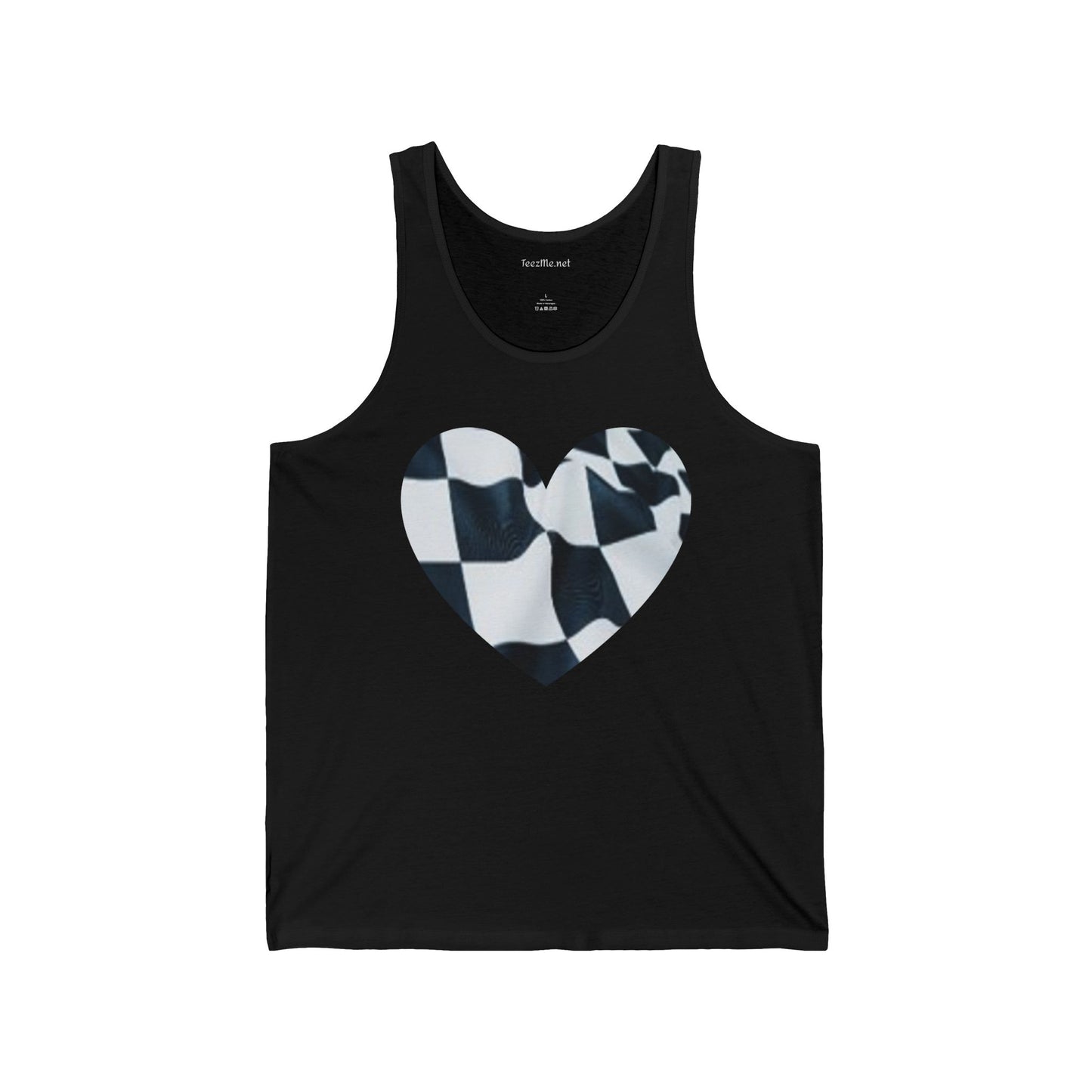 Race Flag Heart - Unisex Jersey Tank