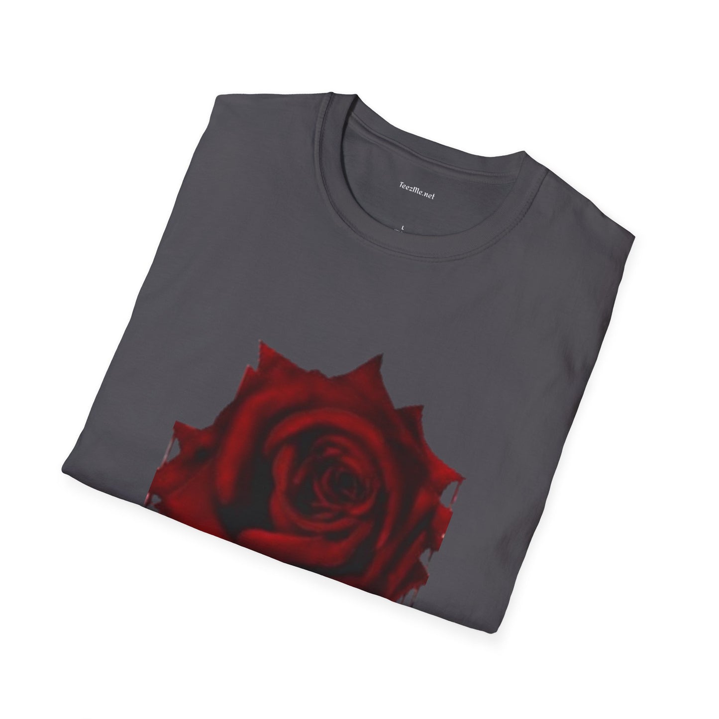 Bleeding Rose Illustration - Unisex Softstyle T-Shirt 100% Cotton Graphic