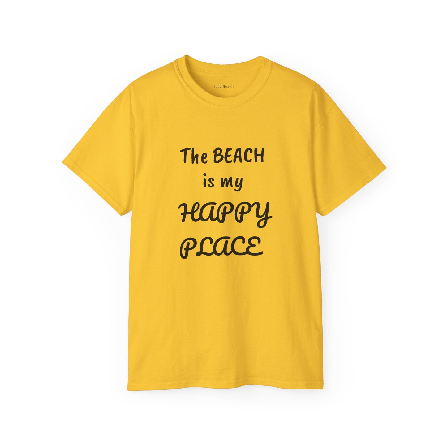 The BEACH is my Happy Place - Unisex Ultra Cotton Tee 100% Cotton Graphic