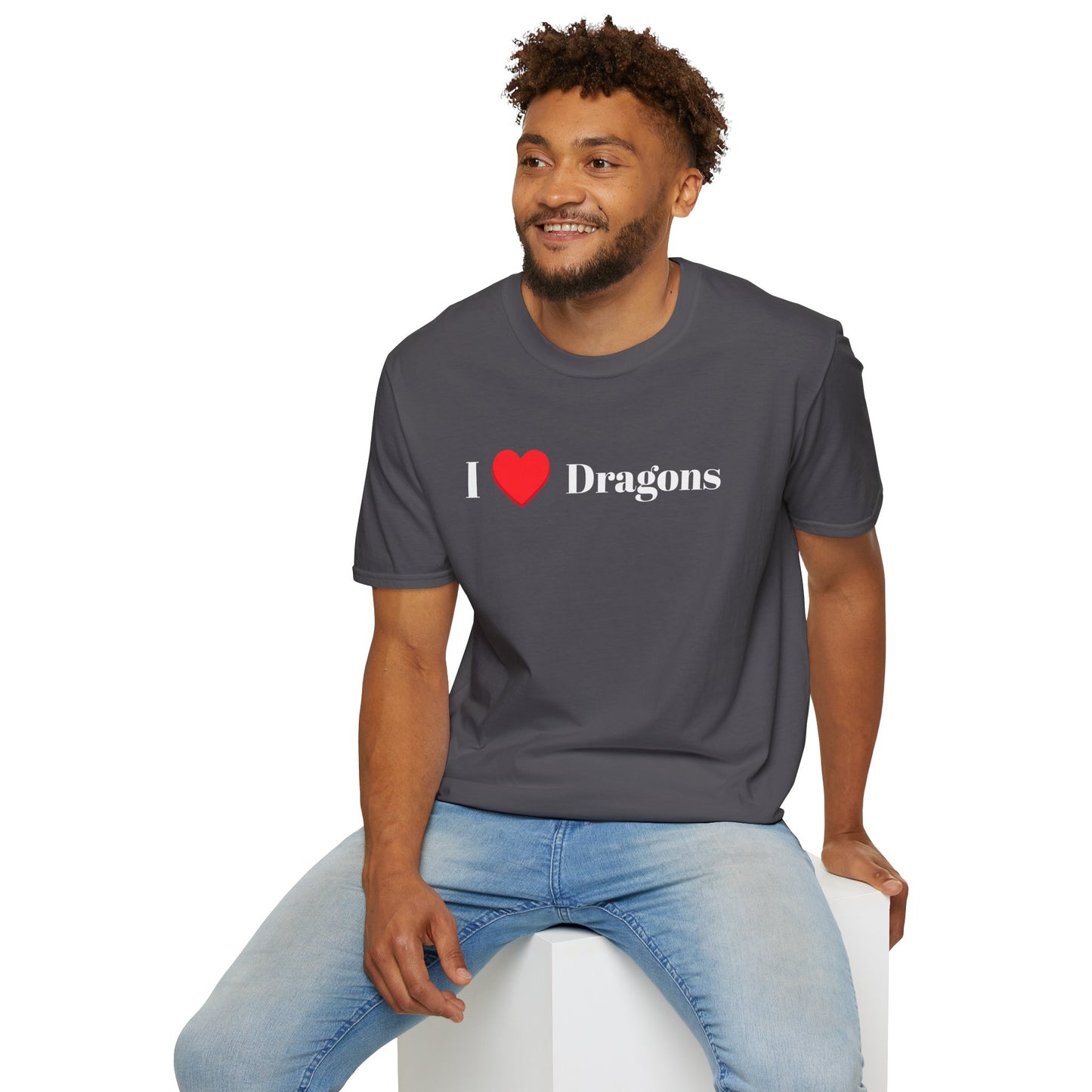 I love Dragons - Unisex Softstyle T-Shirt 100% Cotton Graphic