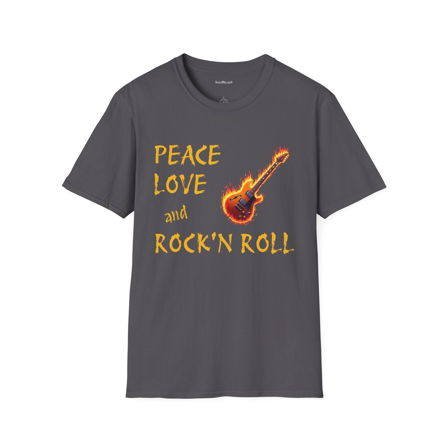Peace Love and Rock'n Roll - Unisex Softstyle T-Shirt 100% Cotton Graphic