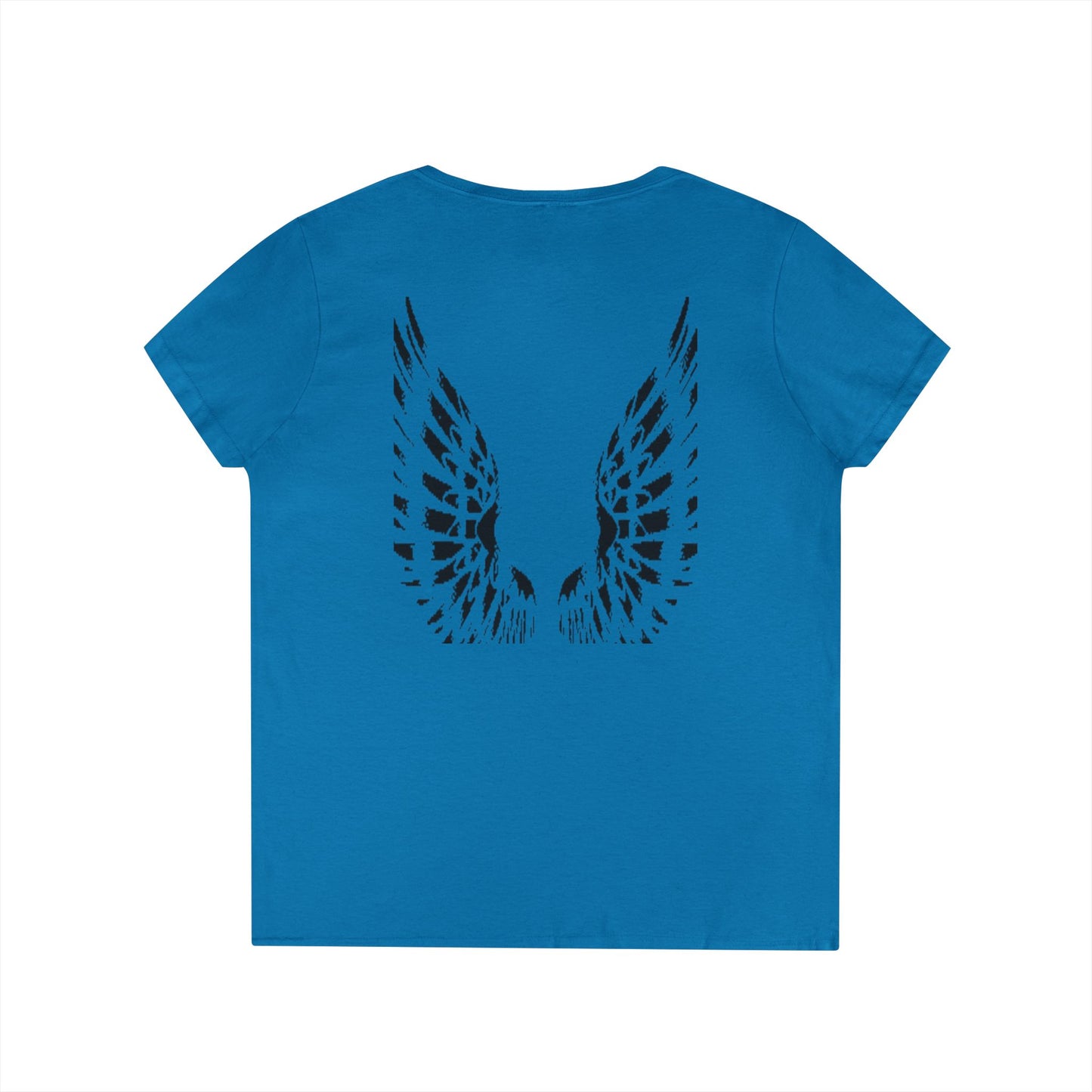 Angel Wings (back) - Ladies' V-Neck T-Shirt 100% cotton