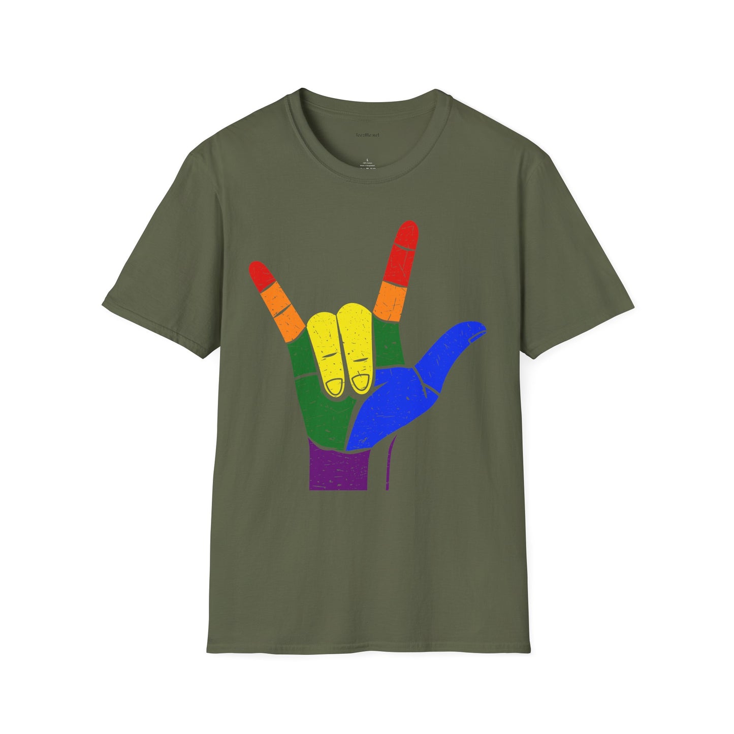 ASL Love LGBT  - Unisex Softstyle T-Shirt 100% Cotton Graphic