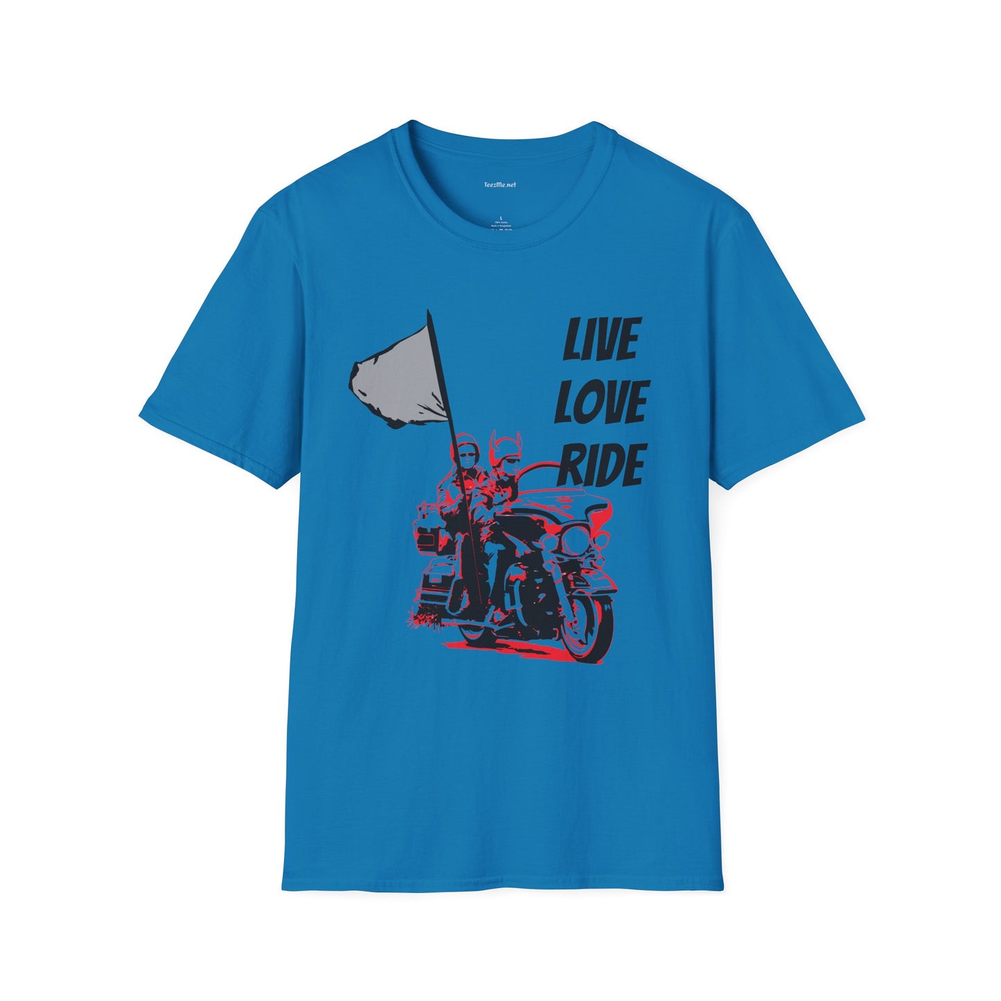 Live Love Ride - Unisex Softstyle T-Shirt 100% Cotton Graphic Motorcycle Harley
