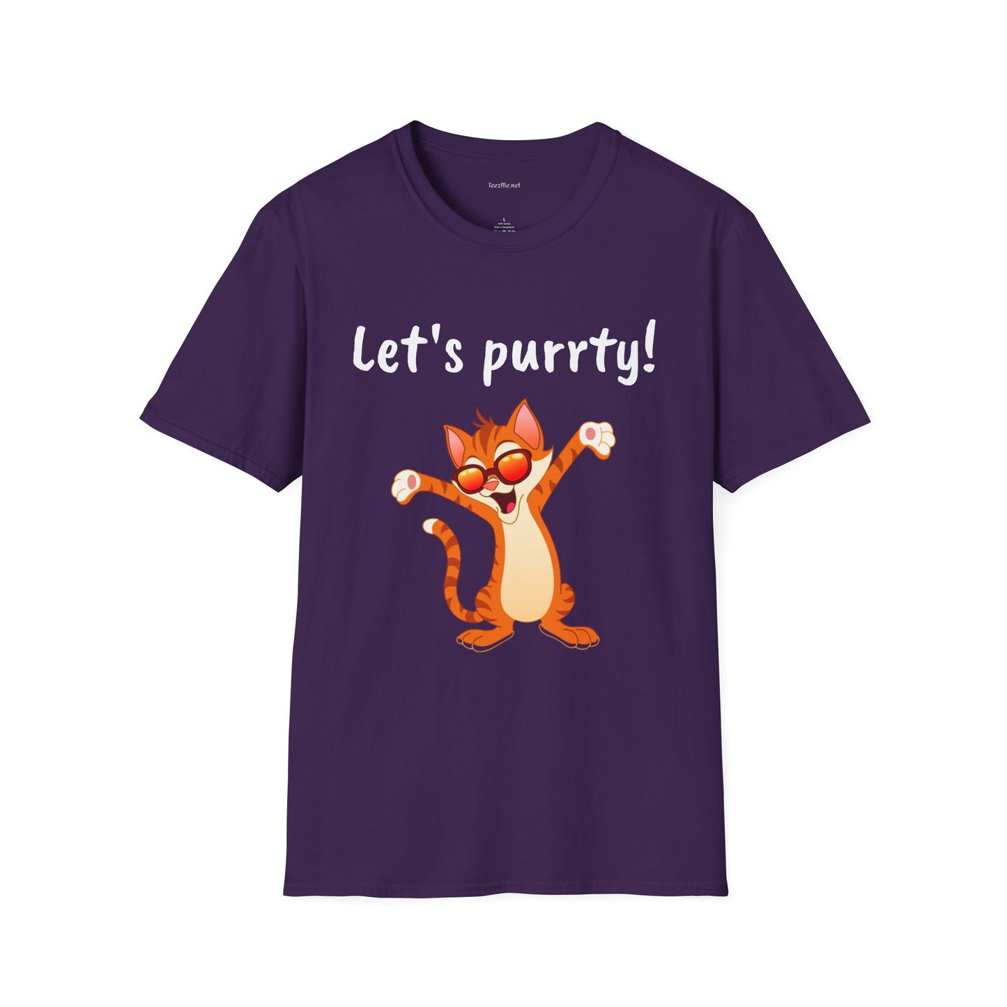 Let's purrty! - Unisex Softstyle T-Shirt 100% Cotton Graphic